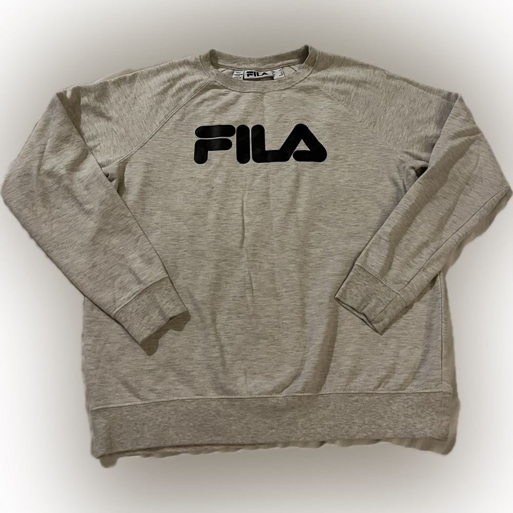 FILA Men's Light Gray Crewneck Sweater